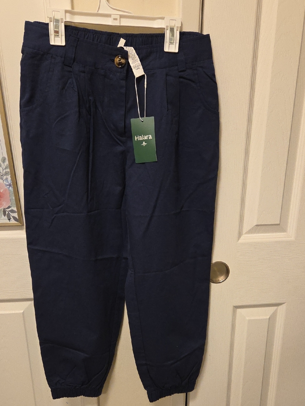 HALARA Navy Elastic-Waist Jogger Pants